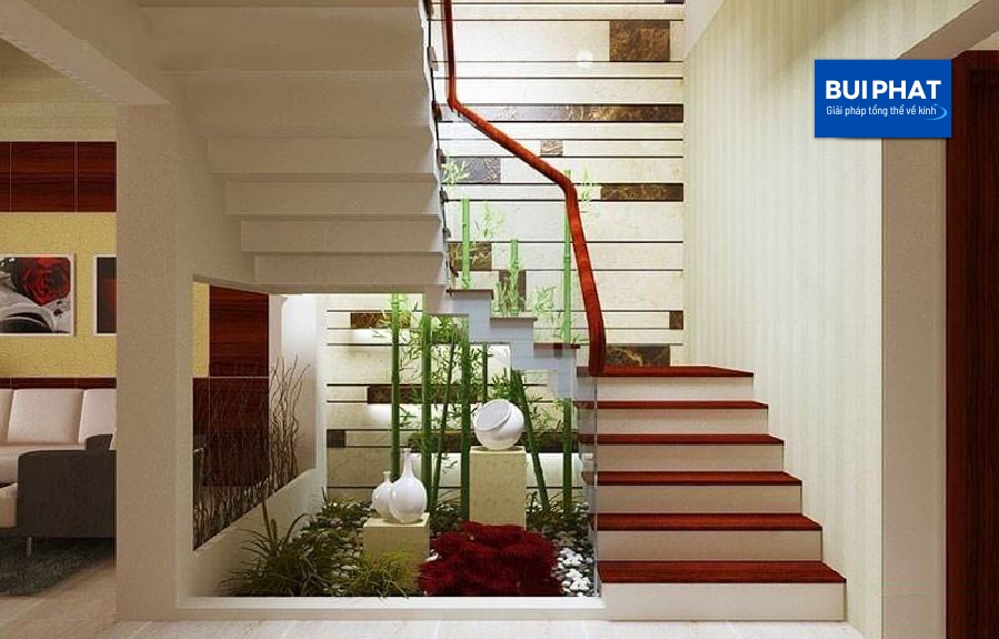 Mẫu cầu thang 3 nhịp
