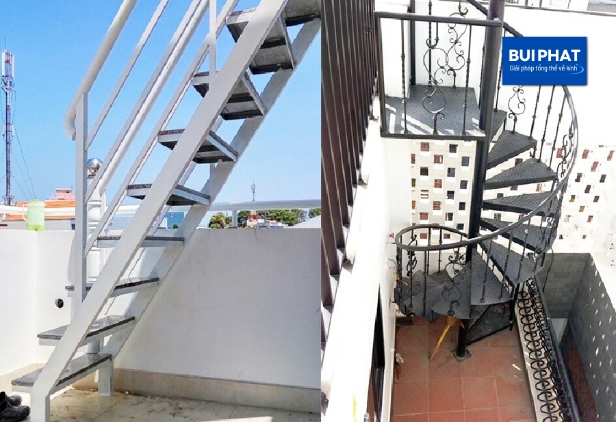 Mẫu cầu thang ngoài trời lên sân thượng
