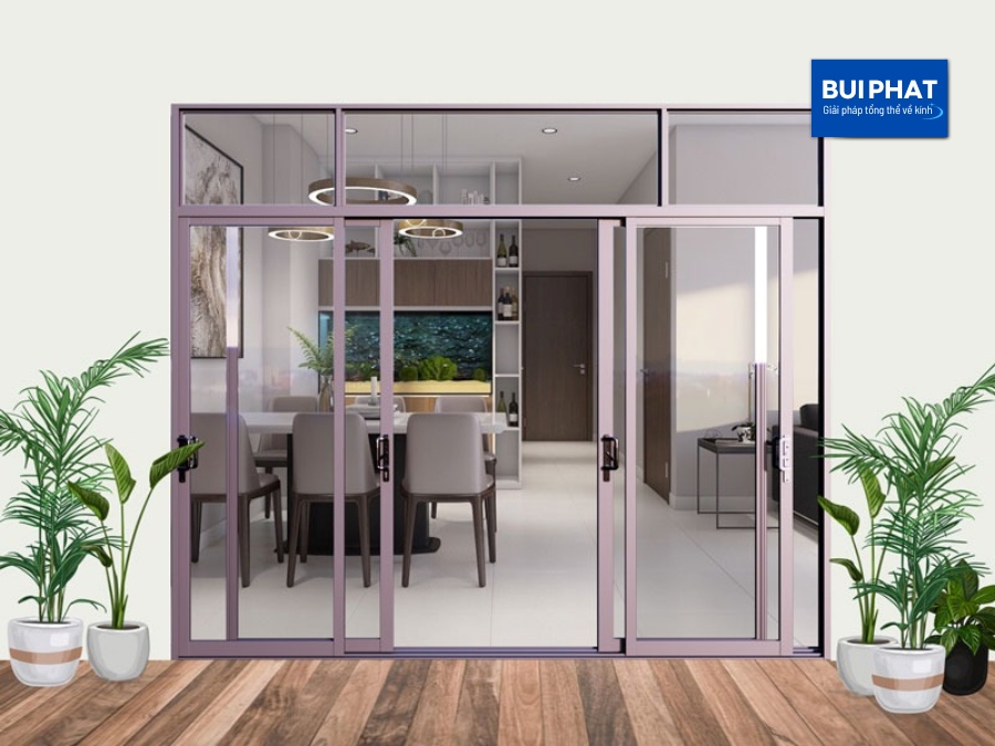 Mẫu cửa nhôm lùa 4 cánh