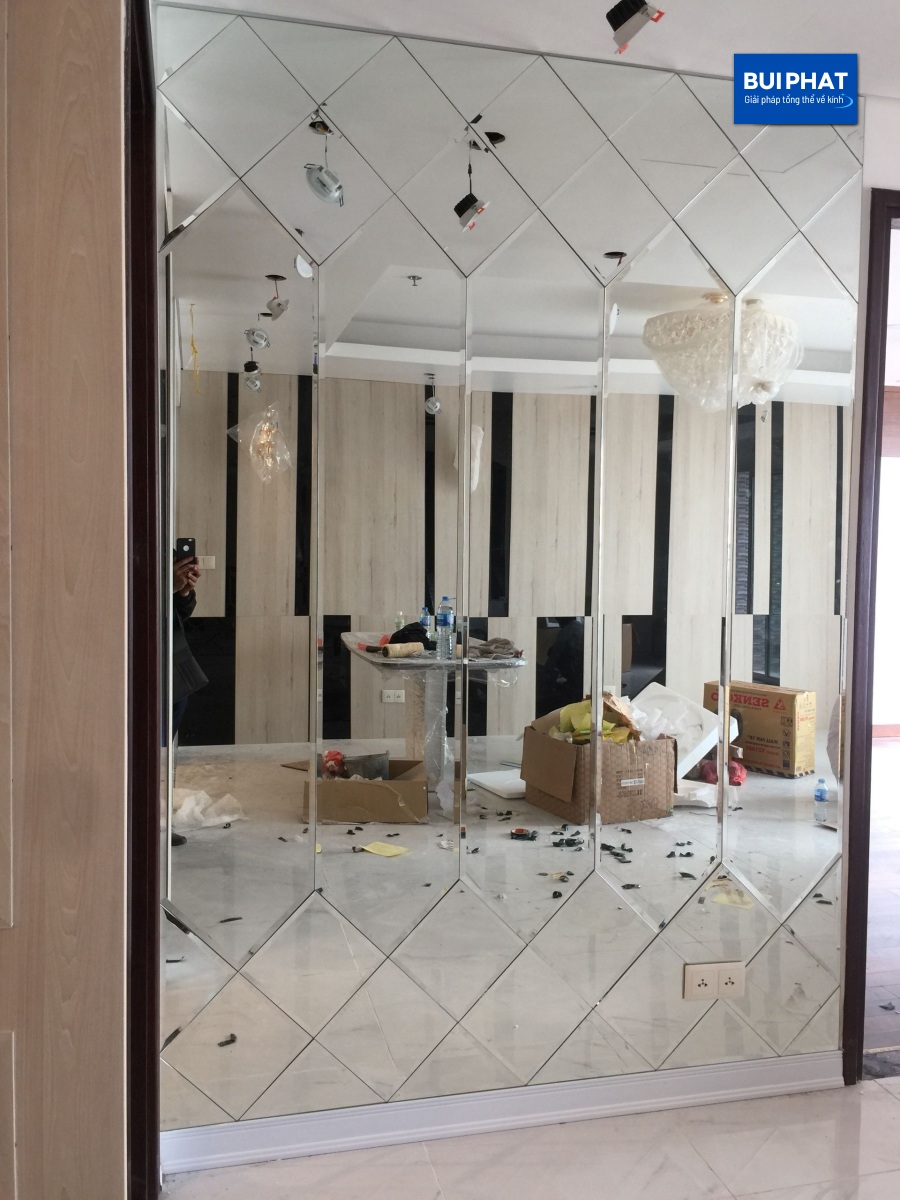 gương ghép dán tường dán tường