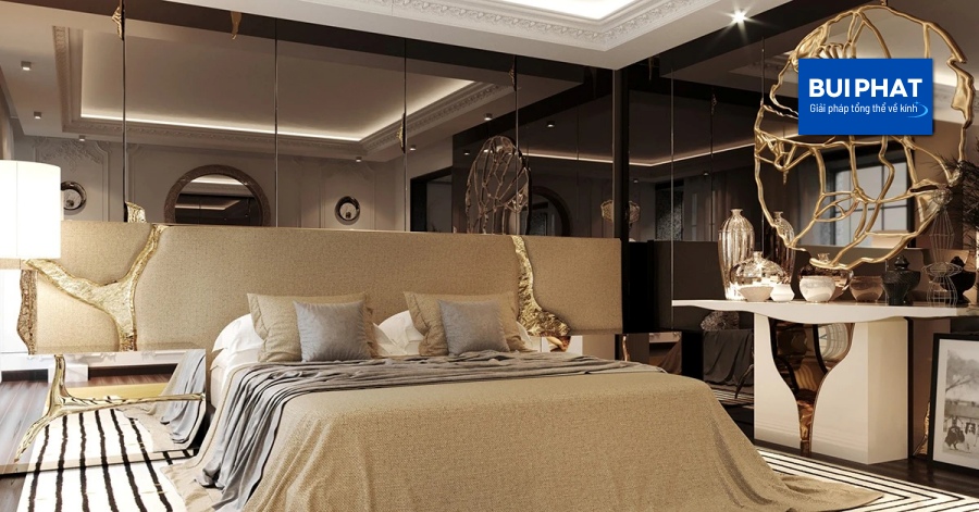Gương dán tường phòng ngủ