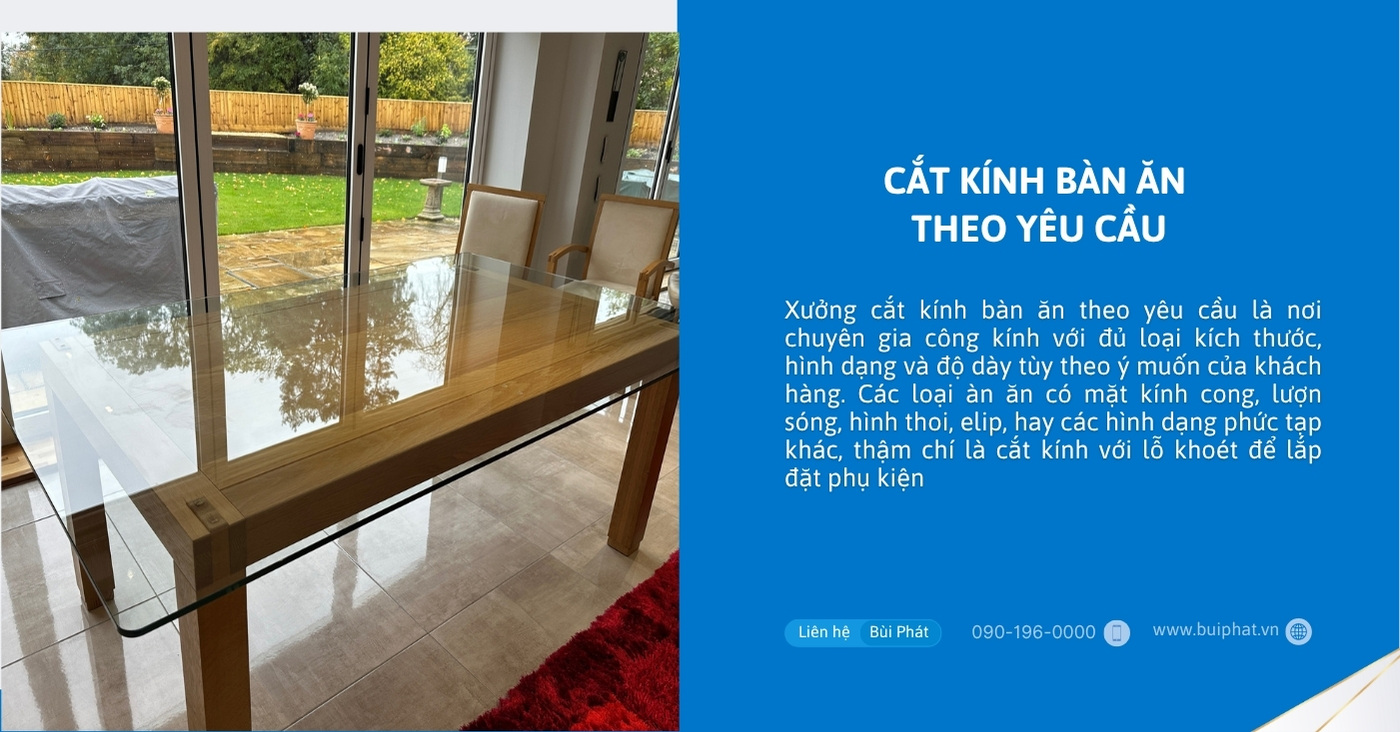 Cắt kính bàn ăn