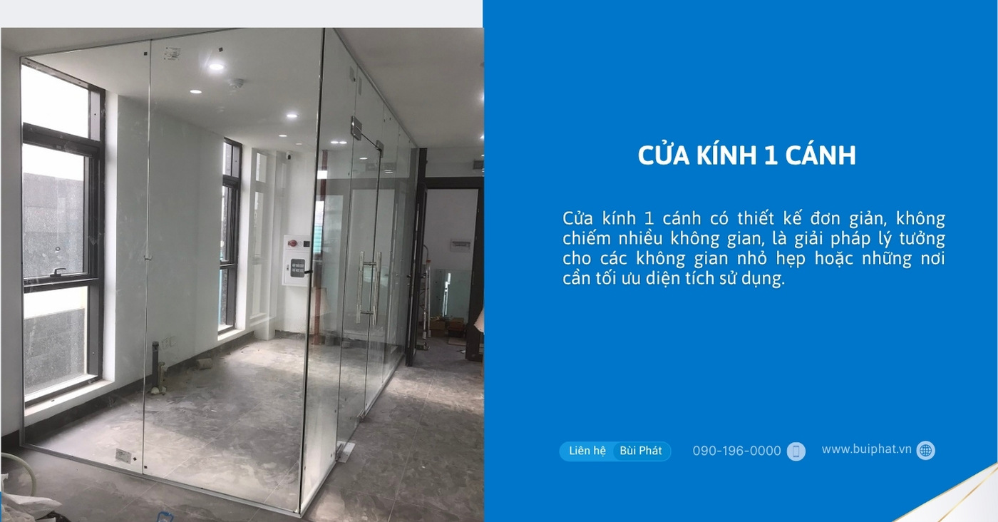 Cửa kính 1 cánh