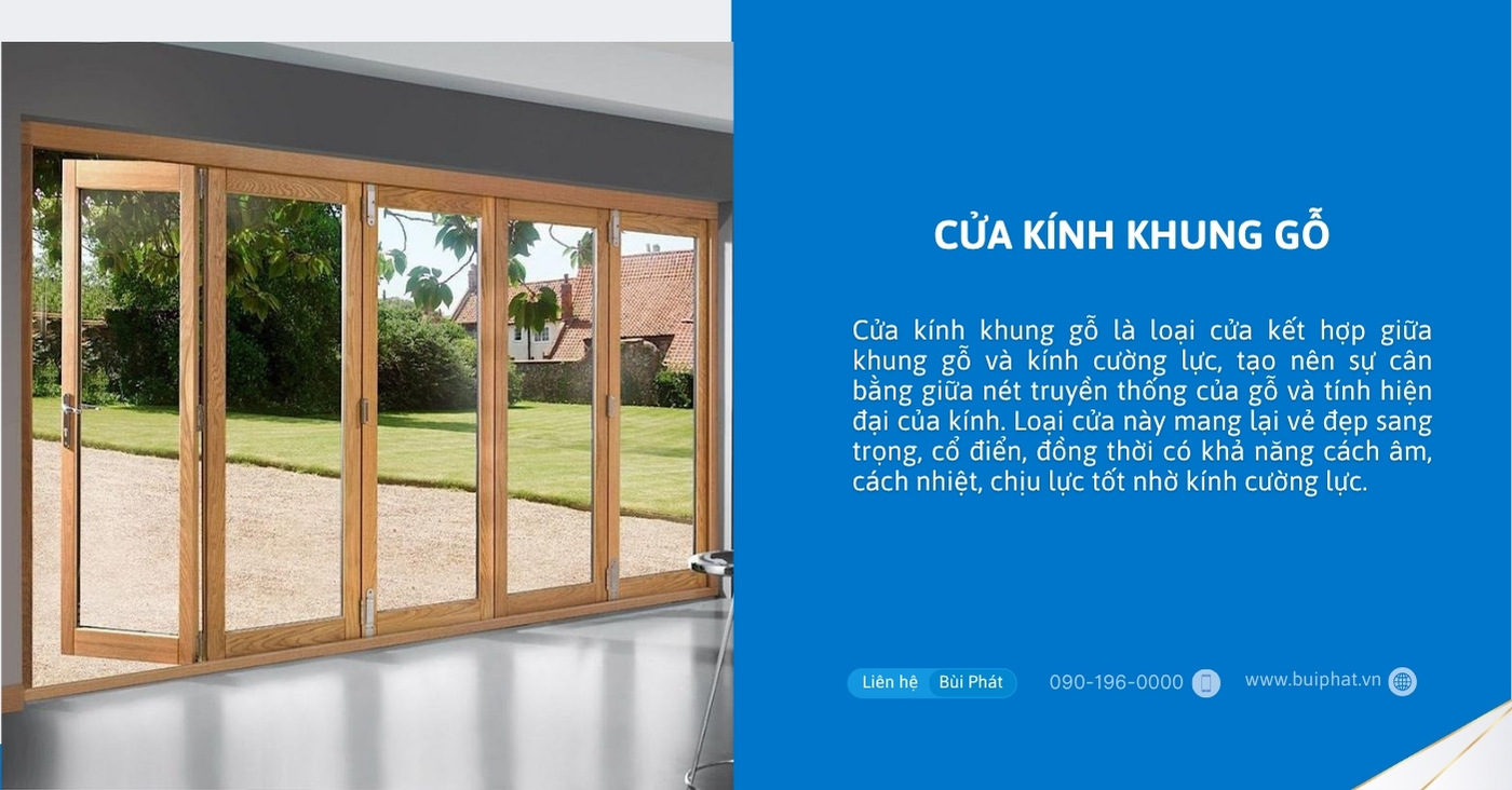 Cửa kính khung gỗ