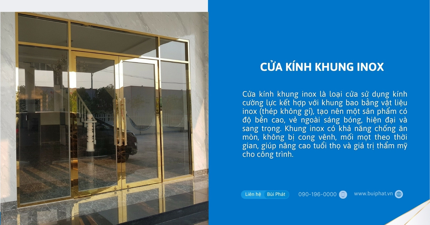 Cửa kính khung inox
