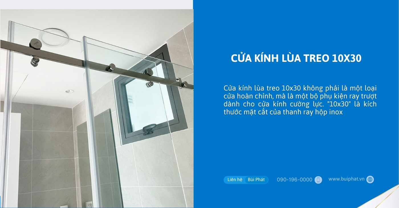 Cửa kính lùa treo 10x30