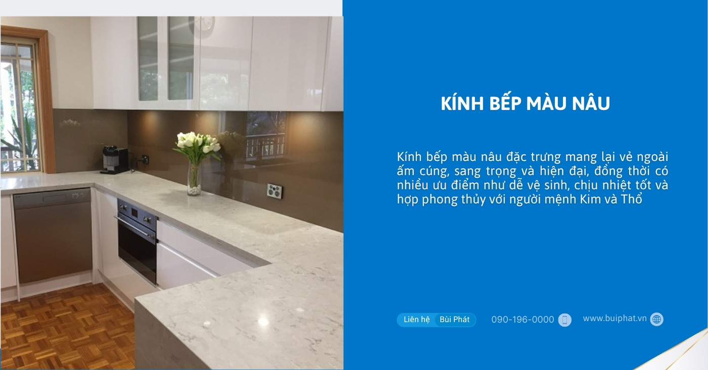 Kính bếp màu nâu