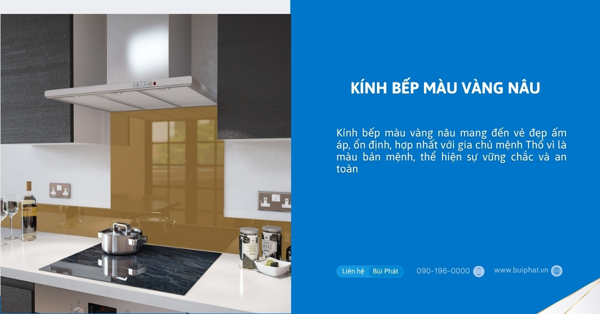 Kính bếp màu vàng nâu