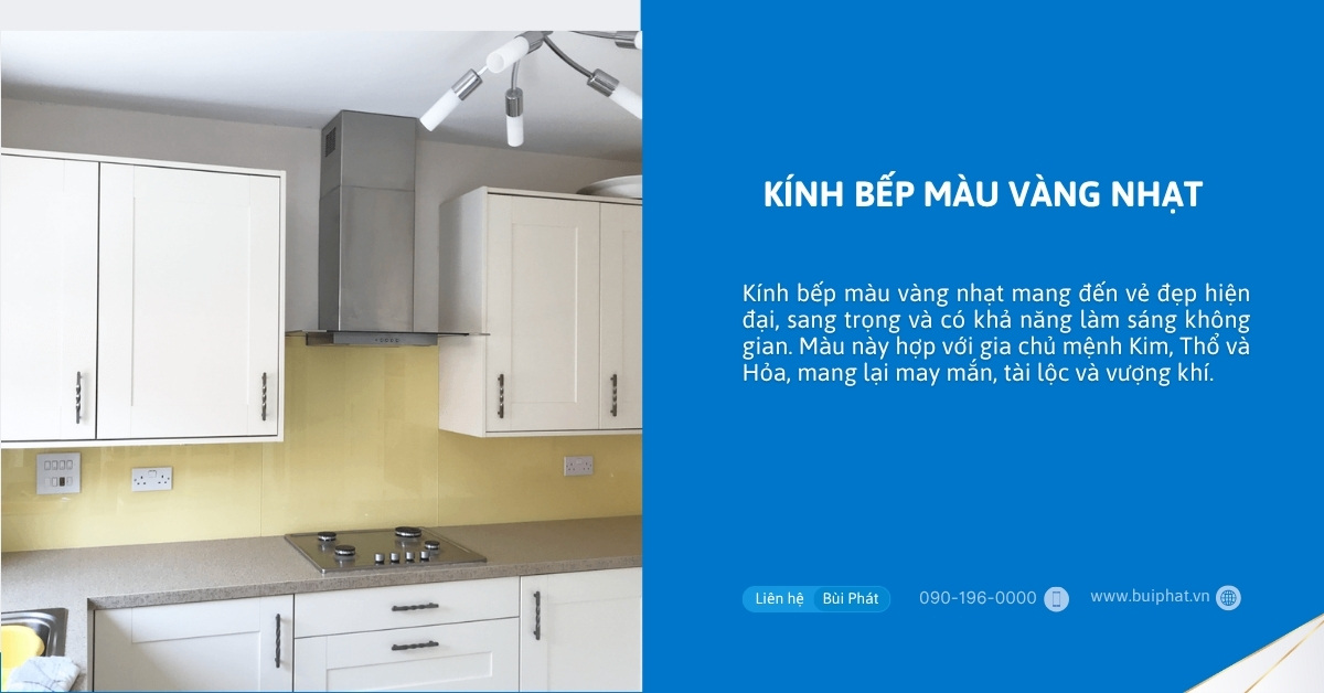 Kính bếp màu vàng nhạt