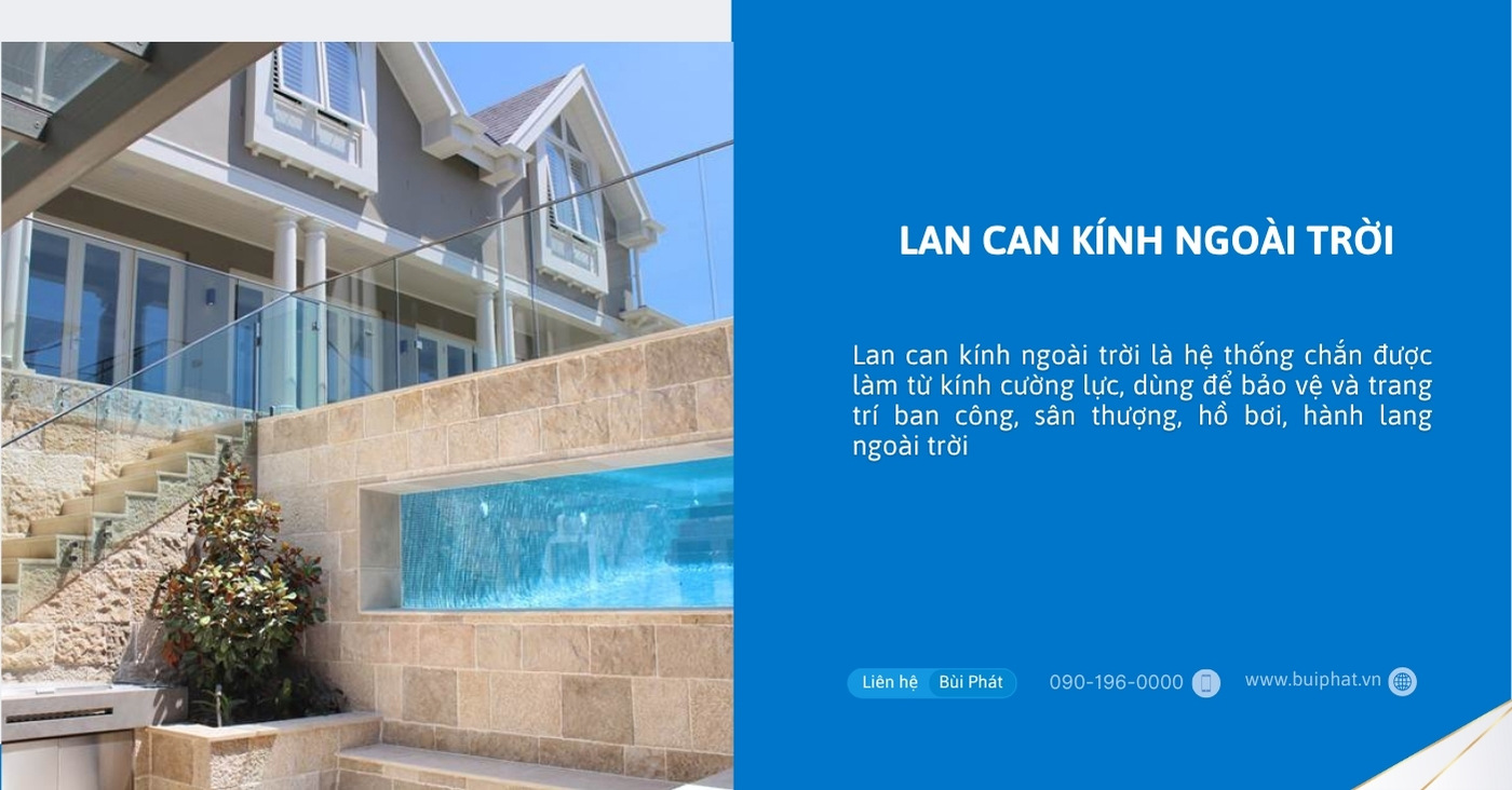 Lan can kính ngoài trời