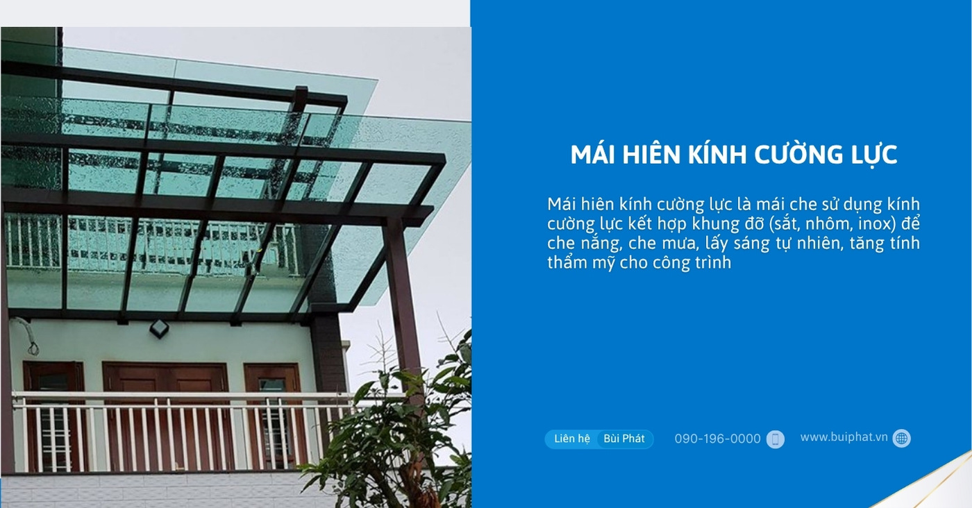 Mái hiên kính cường lực