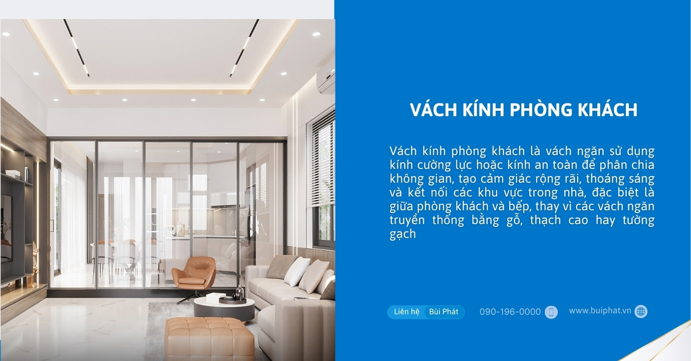 Vách kính phòng khách