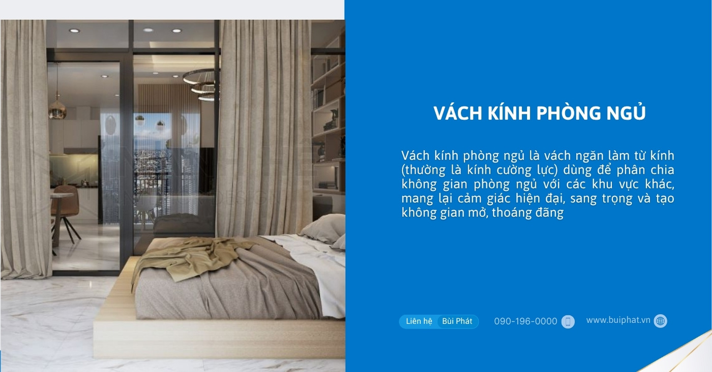 Vách kính ngăn phòng ngủ​