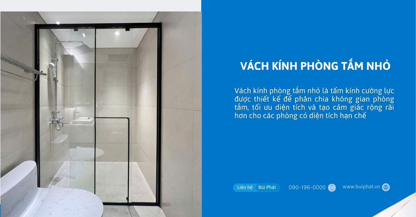 Vách kính phòng tắm nhỏ