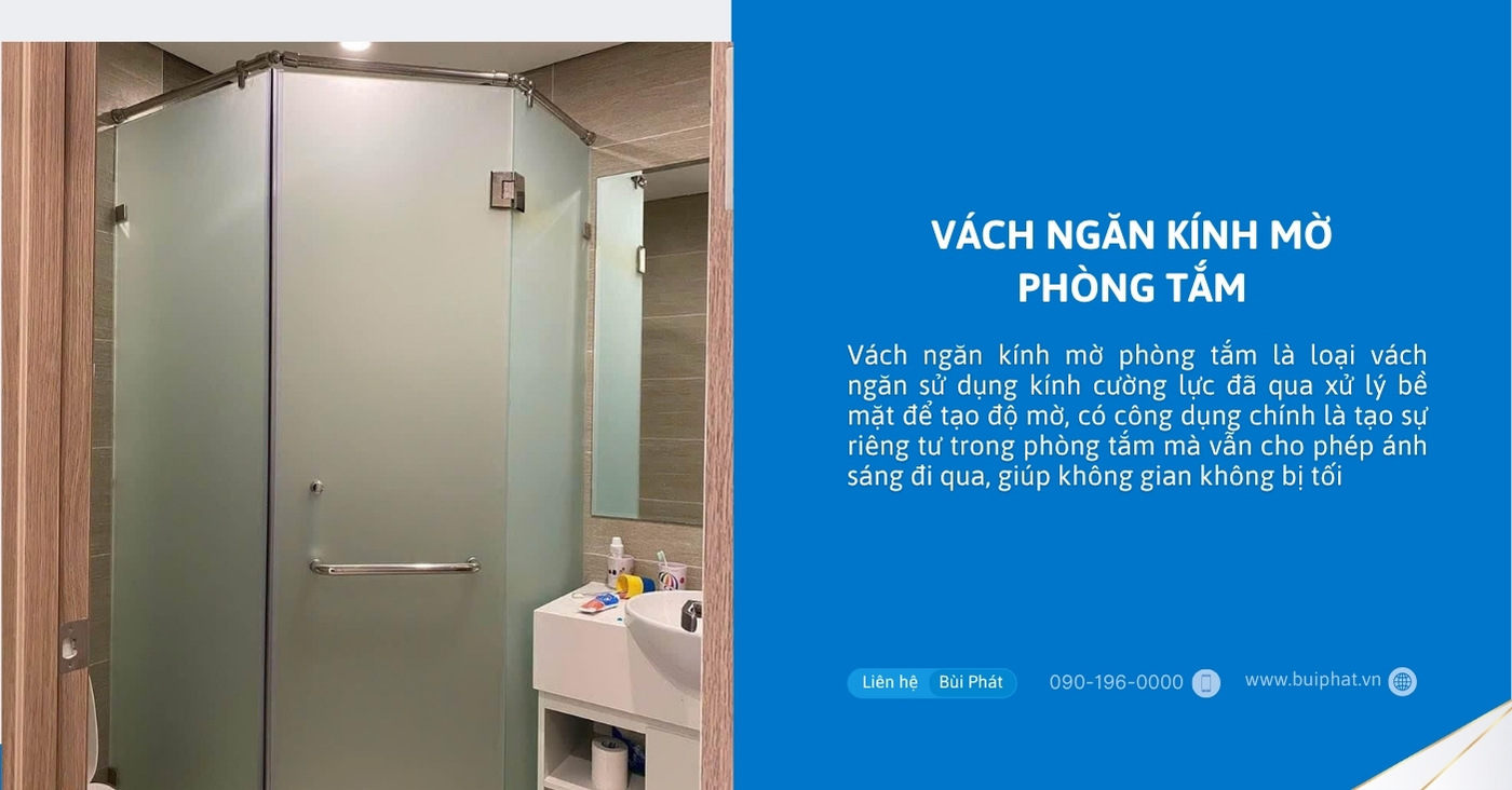 Vách ngăn kính mờ phòng tắm